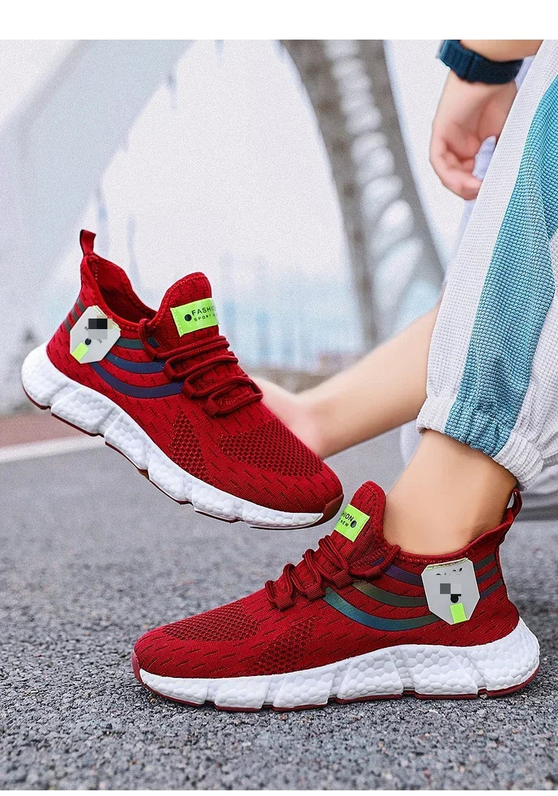 Tênis de corrida respirável com design Fly weave