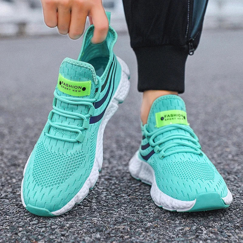 Tênis de corrida respirável com design Fly weave
