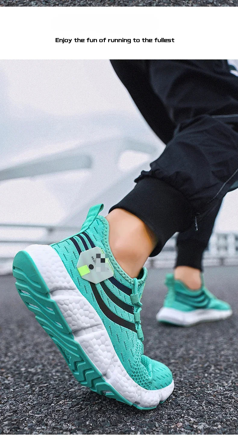 Tênis de corrida respirável com design Fly weave