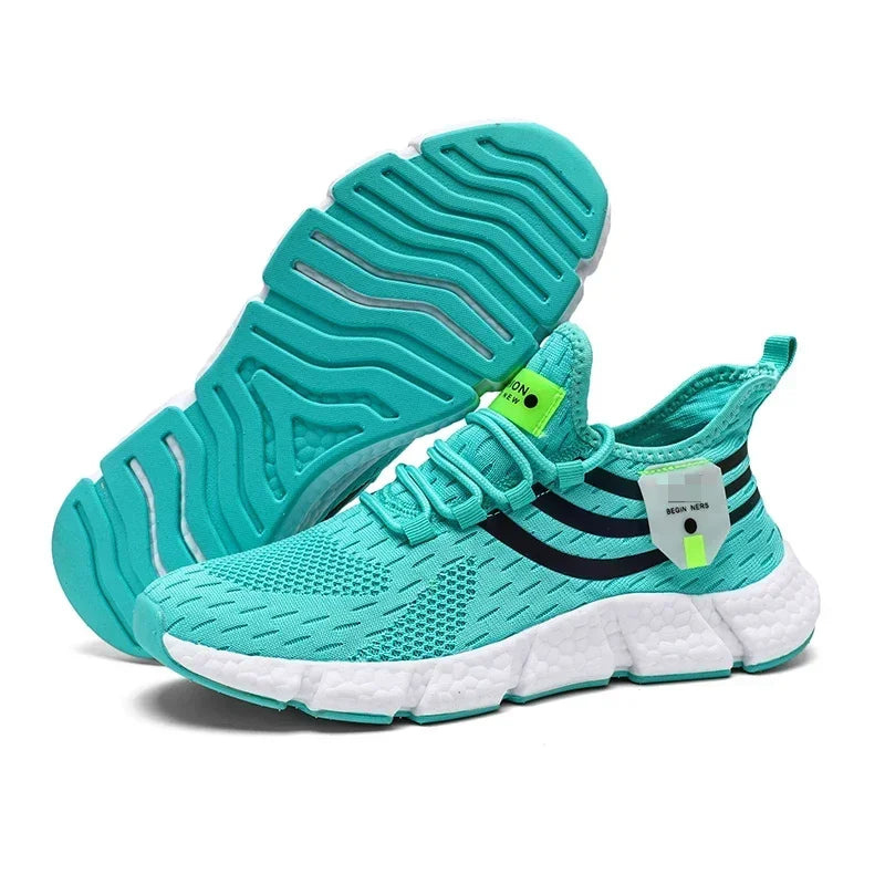 Tênis de corrida respirável com design Fly weave