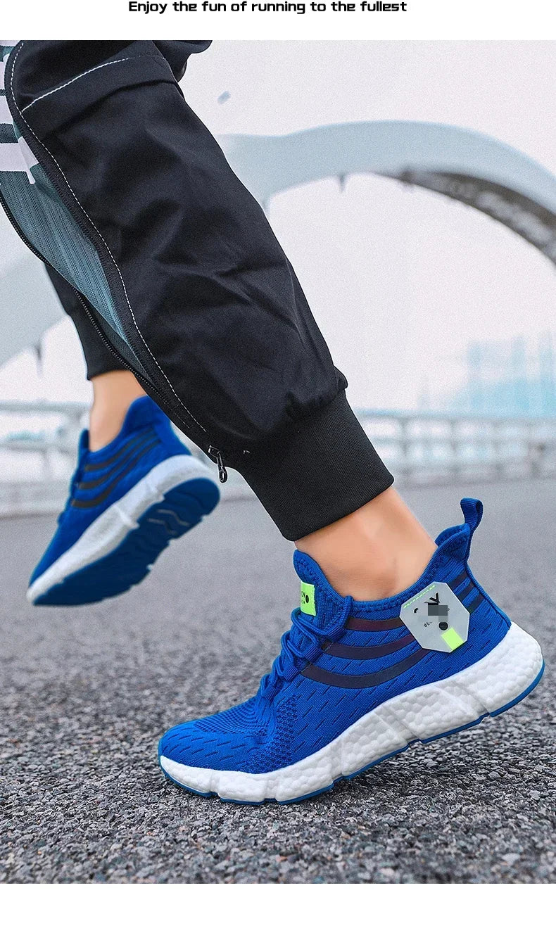 Tênis de corrida respirável com design Fly weave