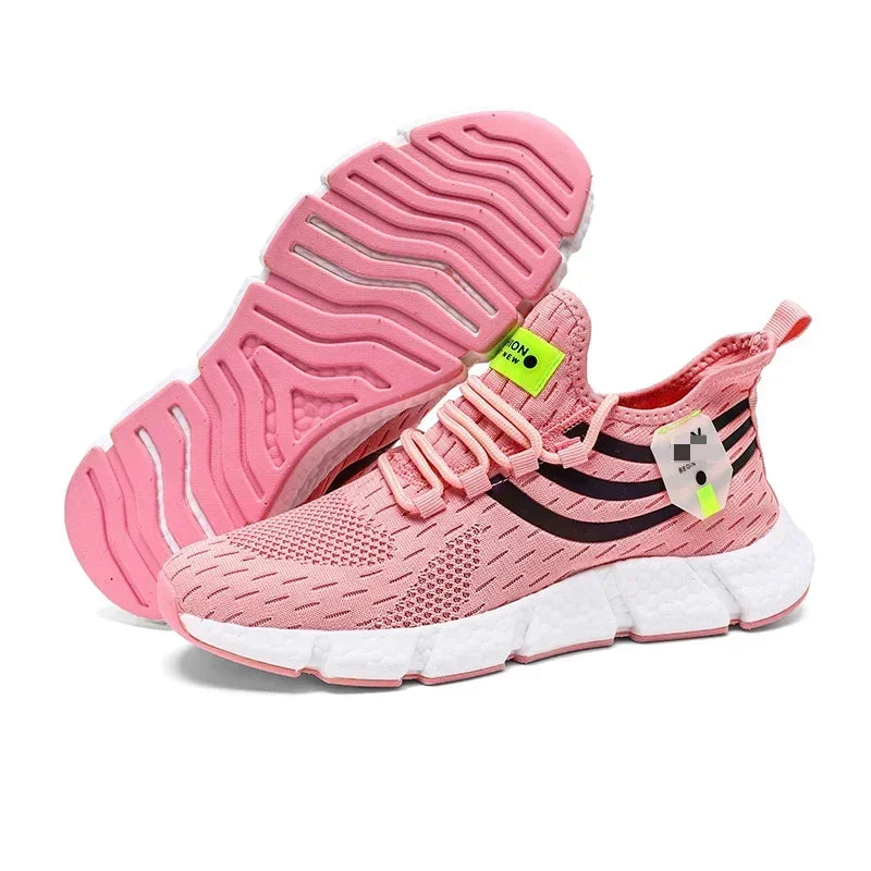 Tênis de corrida respirável com design Fly weave