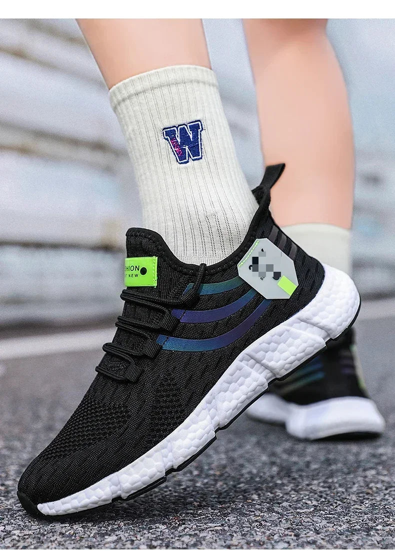 Tênis de corrida respirável com design Fly weave
