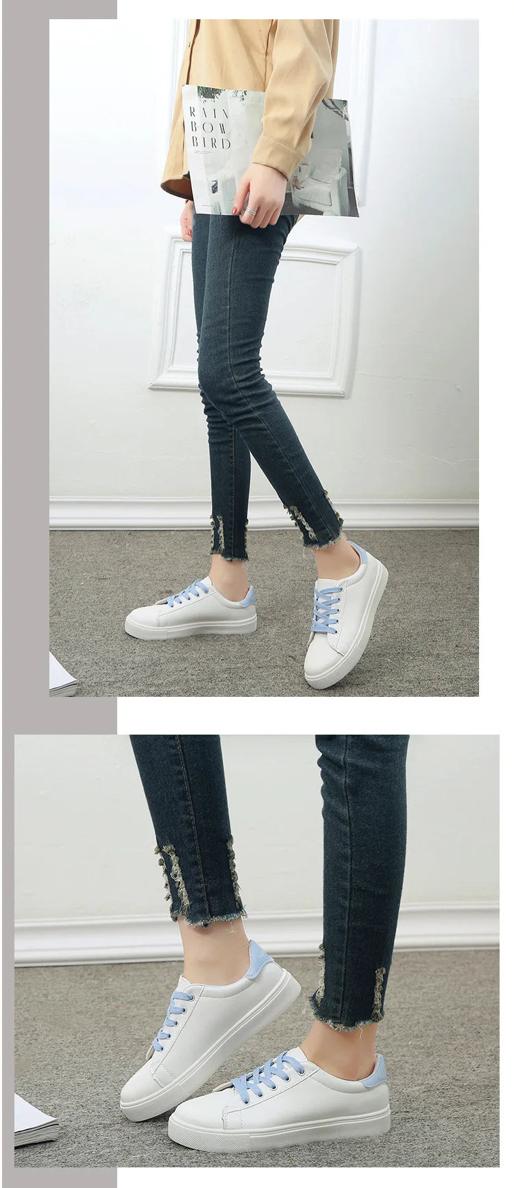 Tênis branco casual unissex Top-Air